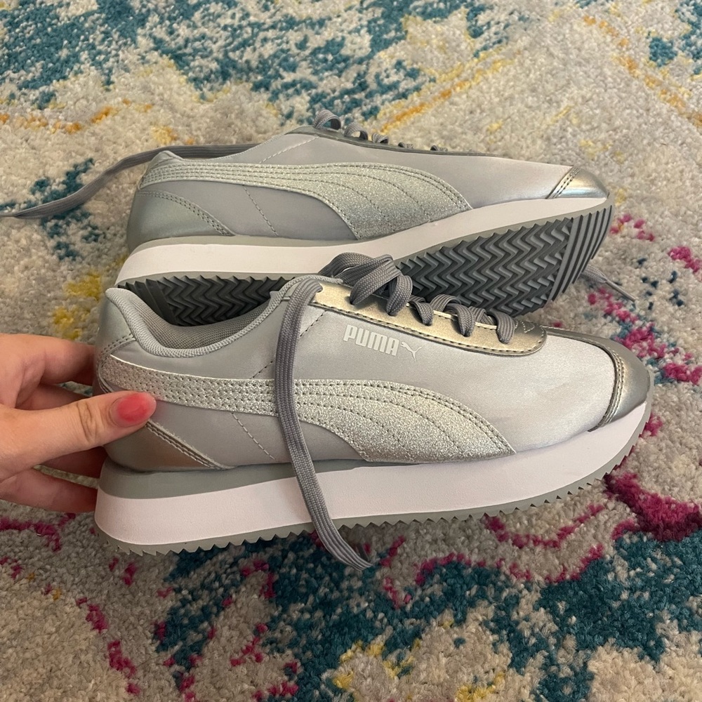 Silver Sparkle Puma Sneakers